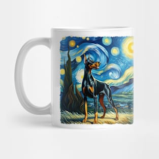 Starry Doberman Pinscher Dog Portrait - Pet Portrait Mug